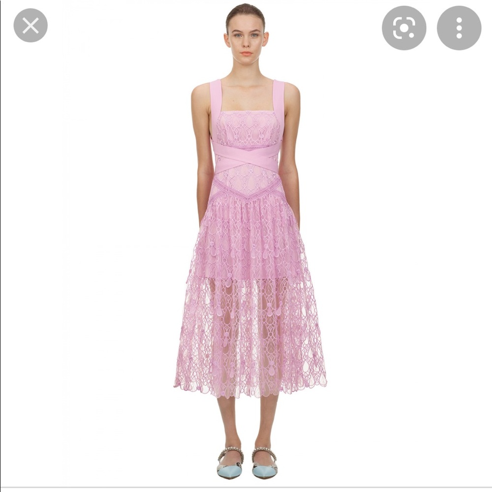 Self-portrait - lilac tear drop midi dress